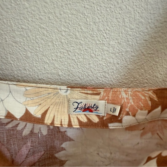 Faherty Summer Sands Linen Tank In Warm Jicaro Island Large - Picture 4 of 6